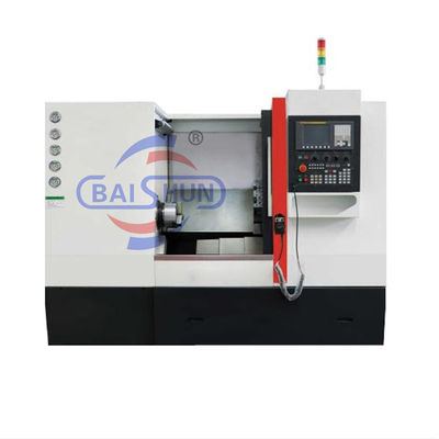Máquina de torno CNC de cama inclinada multi-fuso 2 eixos 500mm 8 estação de ferramentas torre