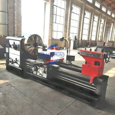 Torno manual grande buraco do eixo principal máquina de torno de metal horizontal universal