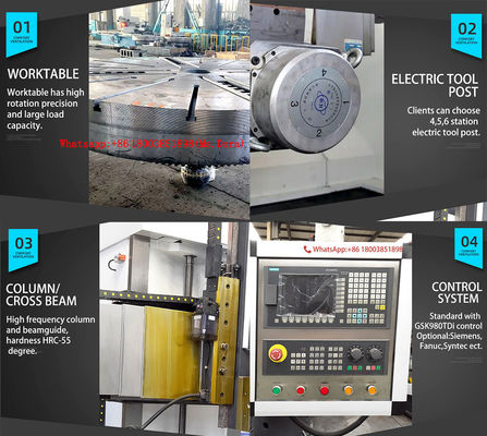 Torno CNC vertical de dupla coluna de alta velocidade de trabalho pesado Torno vertical de carga pesada