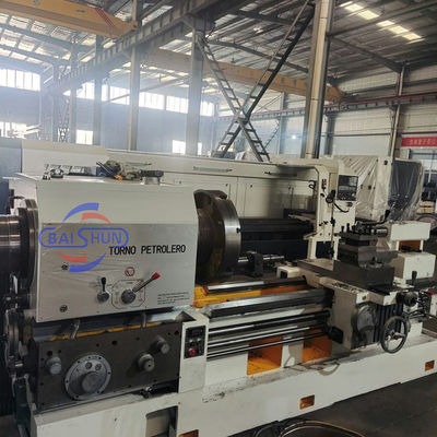 QK1327X1500 Máquina de Rosquear Tubos com Mandril Elétrico, Balanço de 800mm