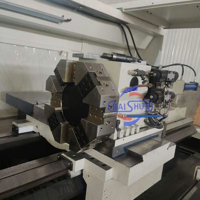 Máquina de corte de metal CNC econômica Torno de rosqueamento de tubos com grande furo de fuso